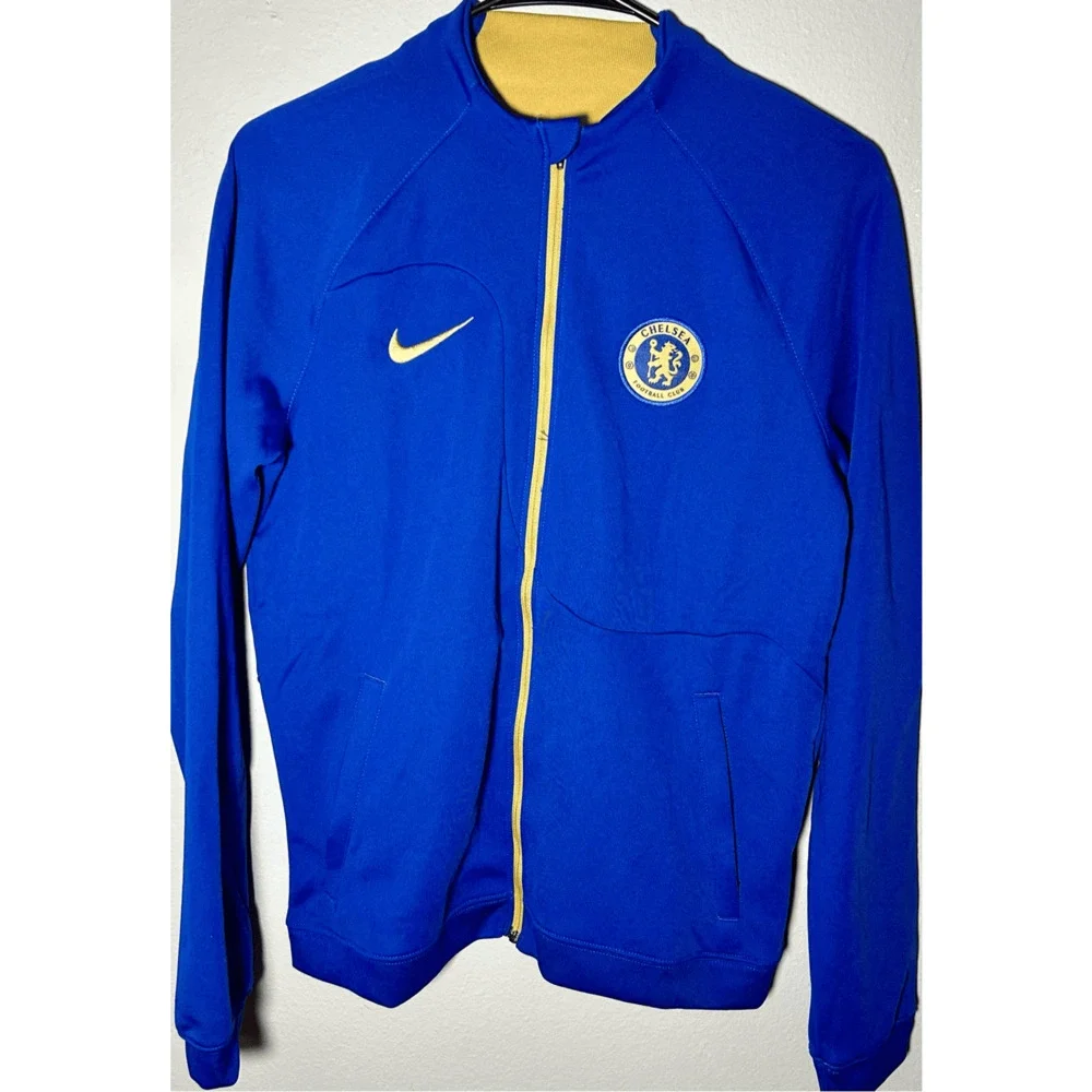 NWT Nike Boys Chelsea EPL Blue Full Zip Slim Fit Pitch Sideline Jacket Sz XL